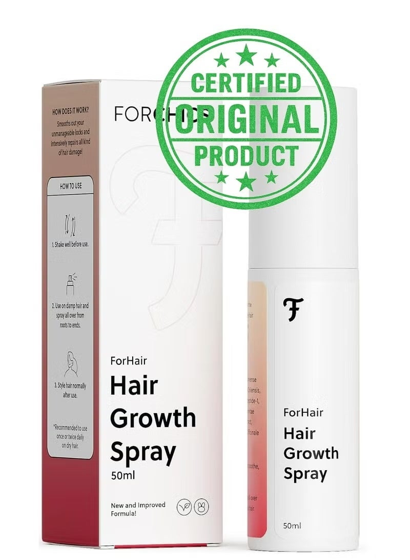 Forchino Forchics For Hair Growth Oil Spray 50ml | Non-Greasy Hormone-Free Formula for Thicker Hair, Damage Repair & Hair Loss Prevention | Ideal for Dry Scalp - Image 1